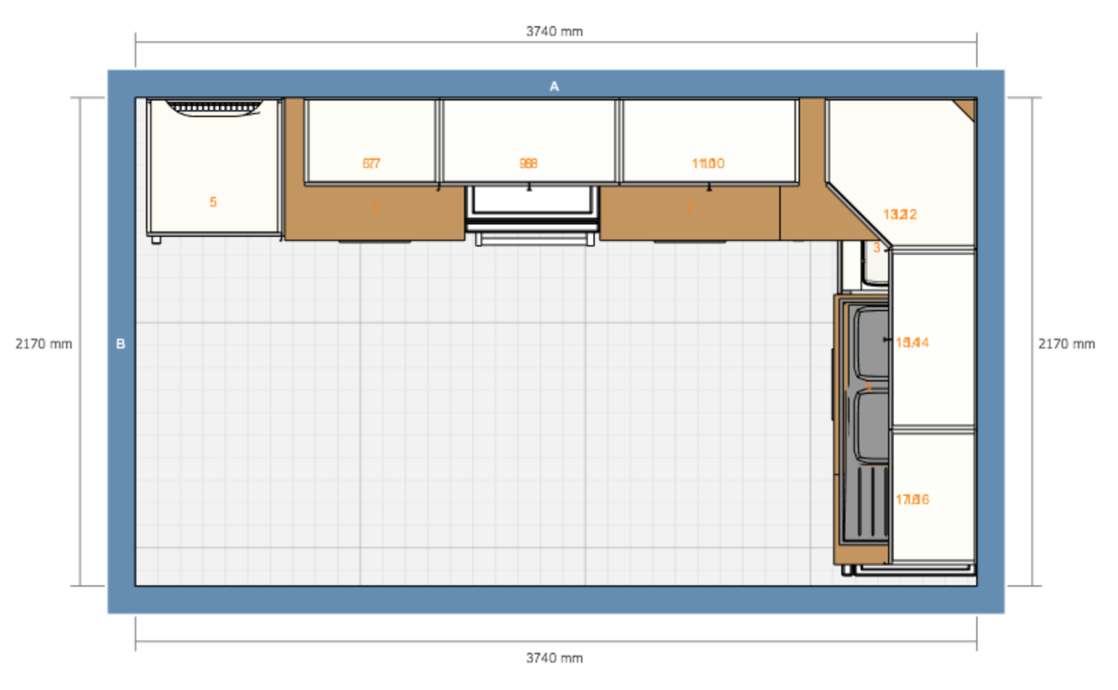 Our plan from the IKEA kitchen planner